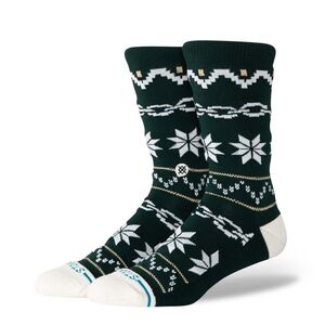 Stance Dark Green Fair Isle Crew Socks w